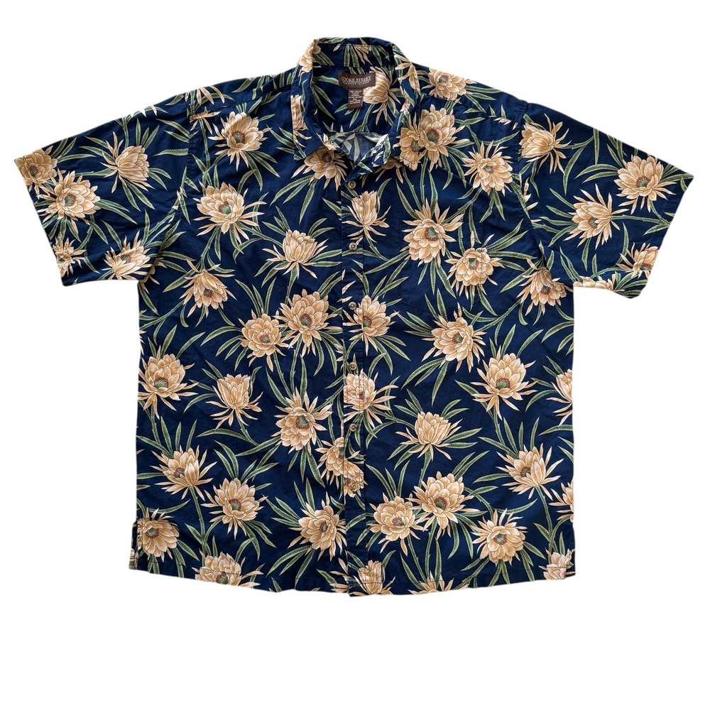 Cooke Street Hawaiian Shirt Mens 2XL Floral Print Button Down‎ Short Sleeve